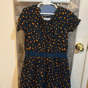 Old Navy girls blue animal print dress